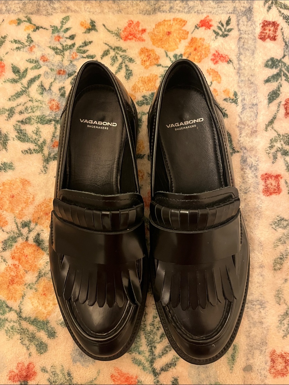 Vagabond Alex Fringe Loafers Black Leather EU 38